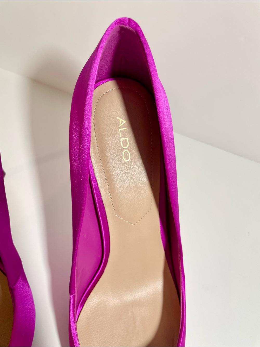 ALDO Fuchsia Satin High Heel Pump - Picture 7 of 13